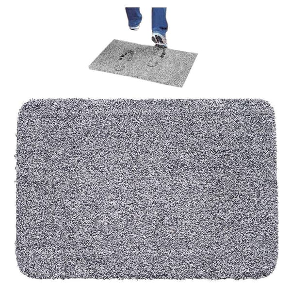 Entrématta mikrofiber/bomull med halkskydd PVC, grå 70x46 cm
