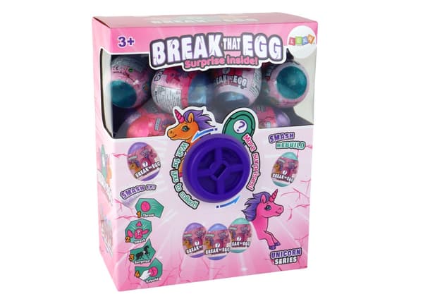 Överraskningsägg enhörning 12-pack med kläckbara figurer, 9 cm