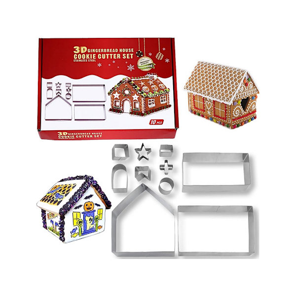 Pepparkakshusformar metall 10-pack silver