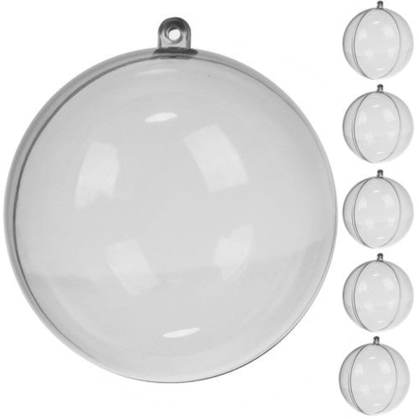 Transparenta delbara julkulor DIY 10 cm PS, 5-pack