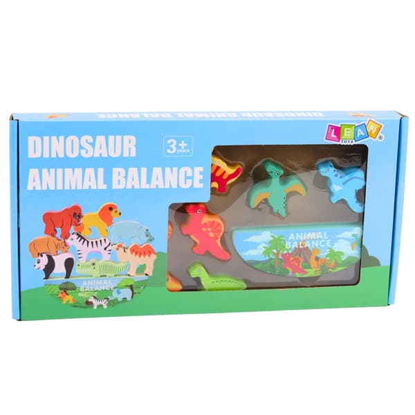 Balancespil med dinosaurieklodser 12 dele (11 klodser + balancebase)