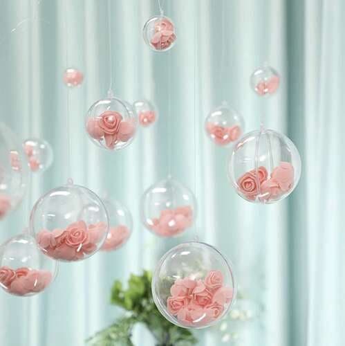 Transparenta delbara julkulor 12 cm DIY att fylla, 10-pack