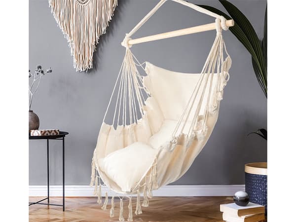 Riipputuoli (hammock chair) puuvilla/polyesteri puutangolla 90 cm