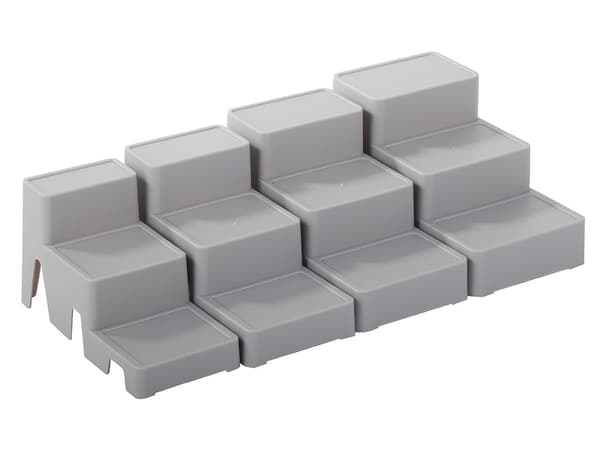 Kosmetikorganiser i plast 4 dele modulær hvid/grå 34x15–18 cm