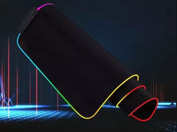 RGB gaming musemåtte XL 80 x 30 cm USB LED sort skridsikker