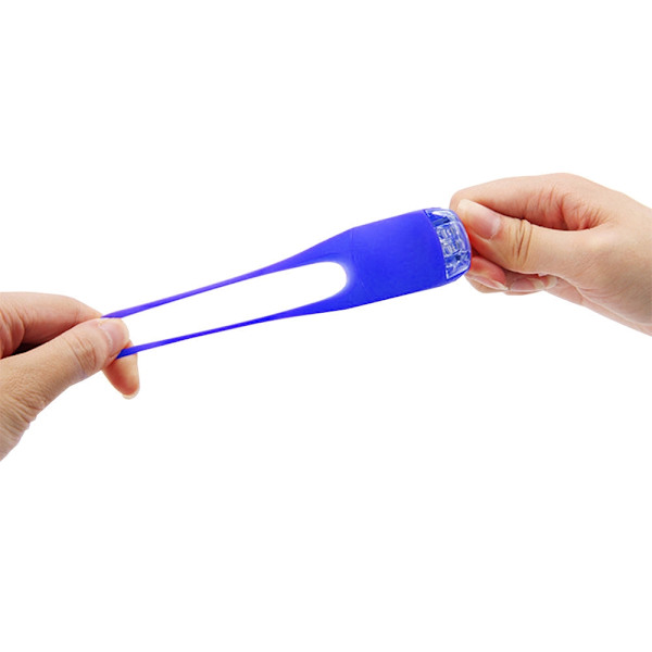 Cykellampor LED i silikon blå 2-pack med batterier