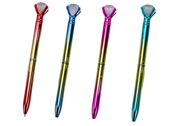 Kulpenna med diamantdekor, blått bläck, 16 cm, CE/EN71, 3+