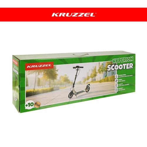 Fällbar scooter 20 cm gummihjul ABEC-9 skivbroms+fotbroms 10+