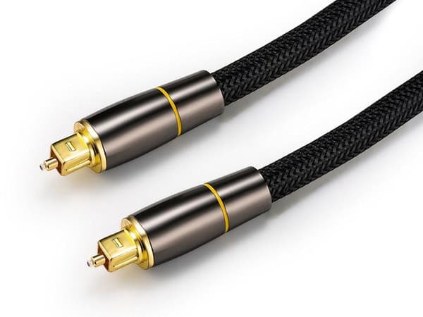 Optisk Toslink ljudkabel 2 m flätad nylon guldpläterade kontakter