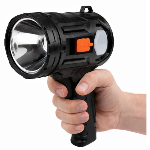 LED håndholdt strålkaster 6 indstillinger USB/solpanel IPX4 1800 mAh