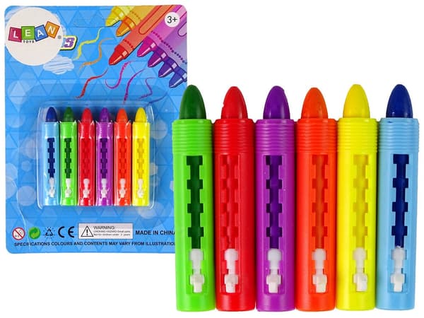 Pastellkritor 6-pack 7 cm med plastfodral, från 3 år