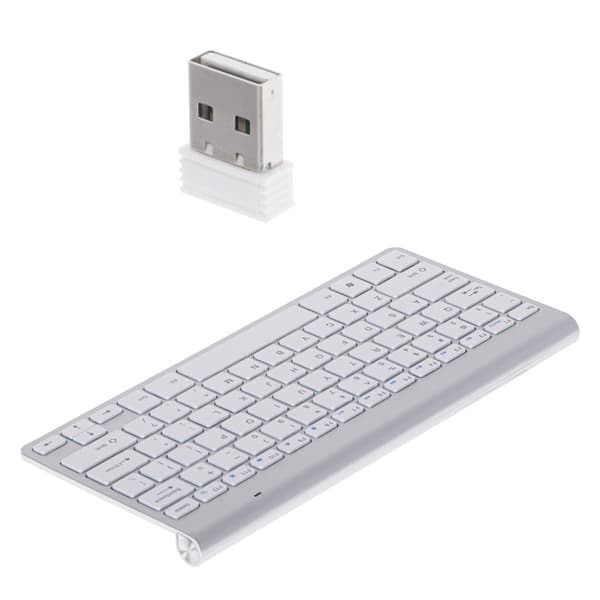 Trådlöst tangentbord 2.4GHz USB silver för Smart TV/PC/Mac/Android
