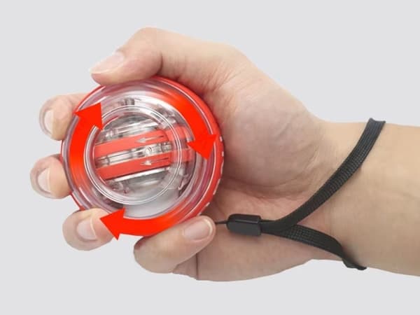 Gyroball träningsboll för handled/underarm med handledsband, slumpfärg