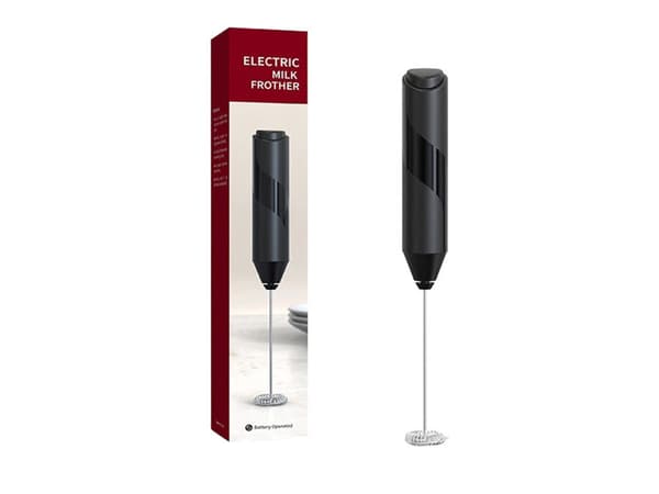 Mælkeskummer batteridrevet 2xAA, stål/plast, sort