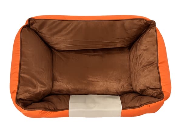 Hundeseng/katteseng polyester skridsikker bund orange str. M 70x55 cm