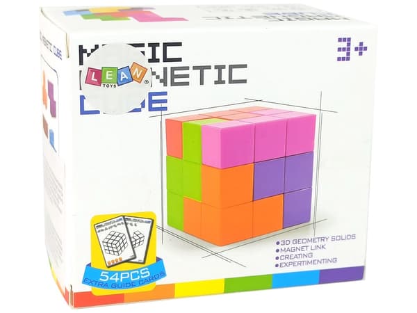 Magnetisk byggeklods legetøj 7 dele + 54 puslekort (108 udfordringer)