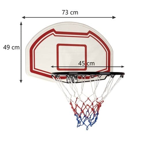 Basketkurv med backboard til dør/væg 45 cm ring 73x49 cm