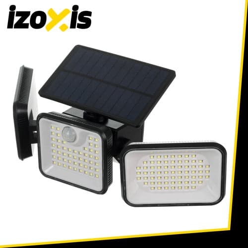 Solcellelampe 180 LED med bevægelses- og skumringssensor IP65 sort