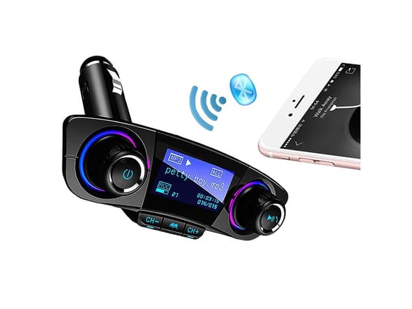FM-sender Bluetooth 5.0 biladapter 12/24V 2x USB AUX SD