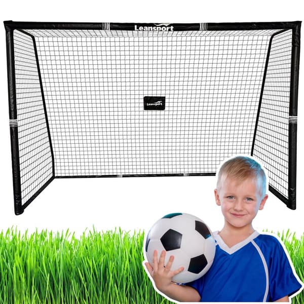 Bærbart fodboldmål 180x120x60 cm stålrør med polyeten-net