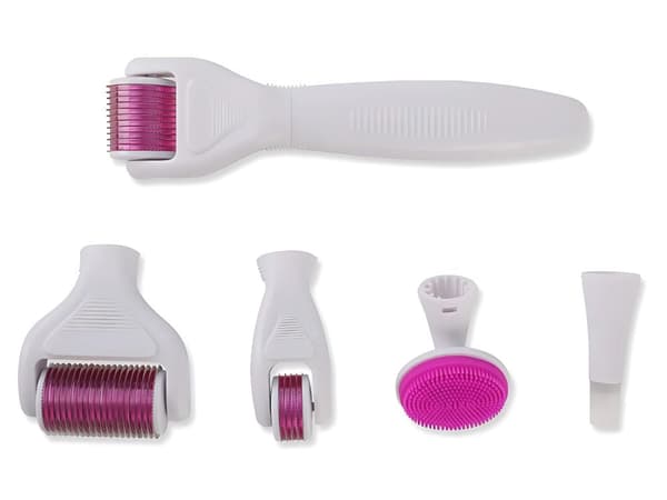 Derma roller microneedling 6-i-1 kit med udskiftelige hoveder