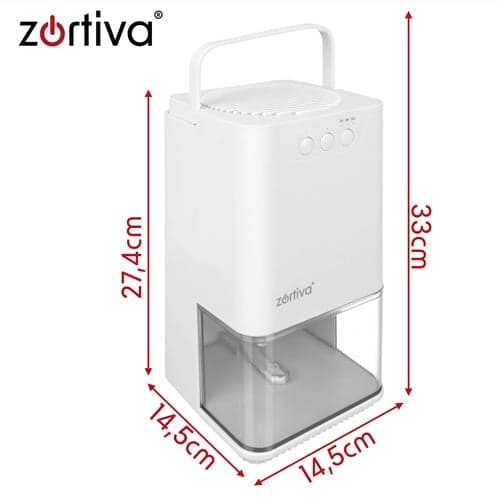 Affugter Peltier 380 ml/dag 1,4 L tank timer LED hvid