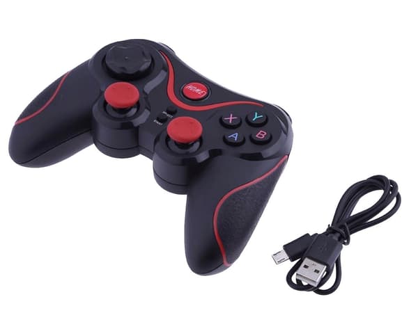 Trådløs gamepad Bluetooth med mobilholder til iOS/Android/PC sort