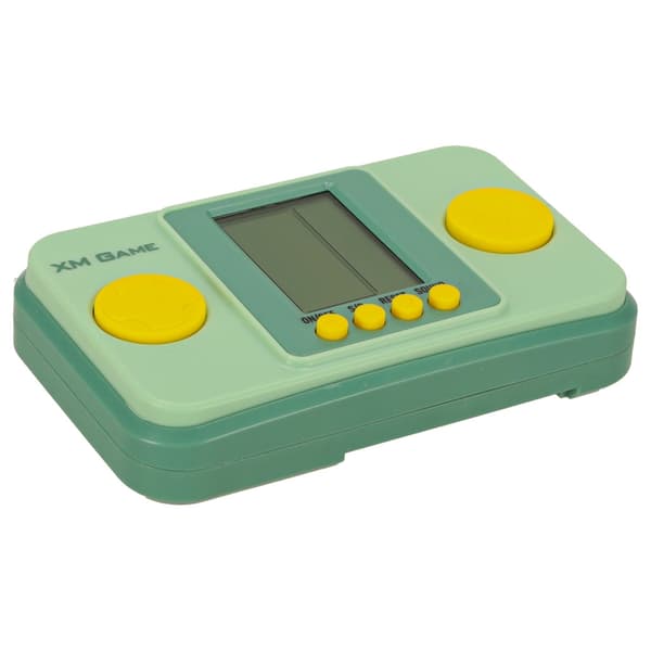 Handhållen retro spelkonsol grön med inbyggda spel, 2x AAA (ingår ej) Grön