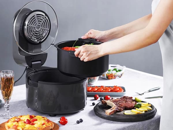 Öljytön airfryer 5 l 1200 W musta LCD-touch ja ikkuna