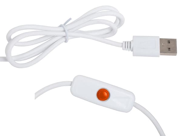 Skrivebordslampe LED med klemme USB 24 LED hvid/rosa