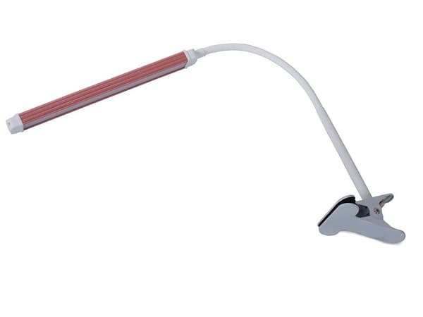 Skrivebordslampe LED med klemme USB 24 LED hvid/rosa