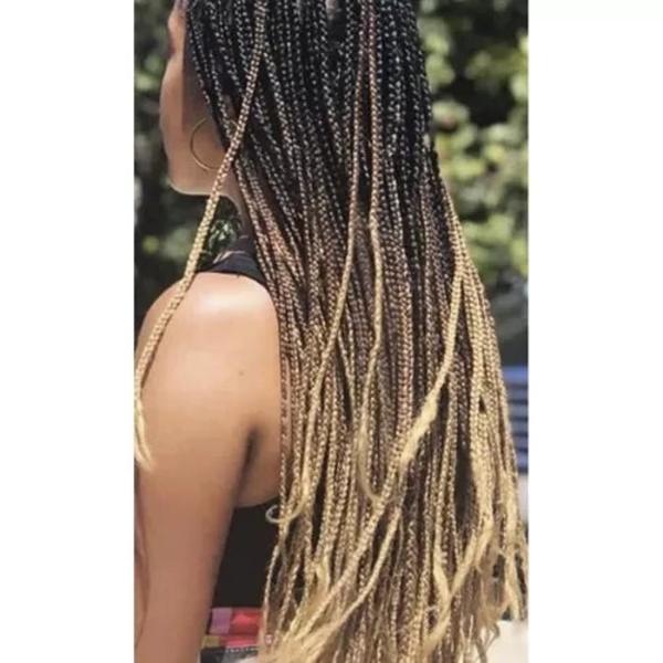 Syntetiska hårflätor ombre blond 60 cm