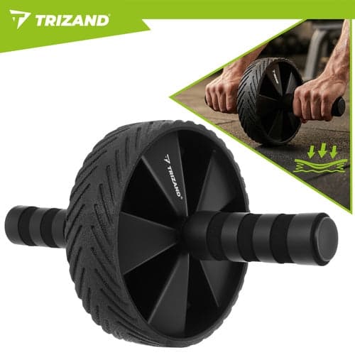 Træningshjul ABS roller 28 cm med knæmåtte sort