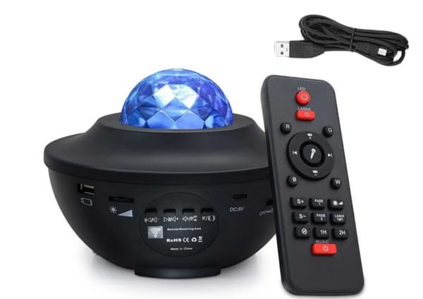 Tähtiprojektori LED-yövalo Bluetooth-kaiuttimella, USB-driven