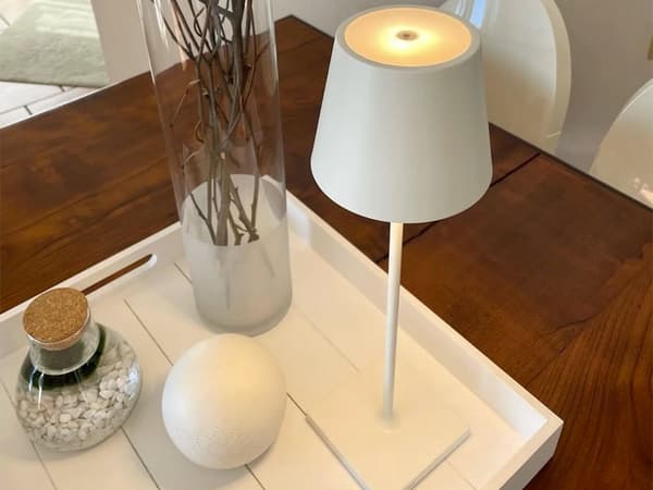 Sengebordslampe LED touch dæmpbar 3 lysindstillinger hvid 38 cm USB-C