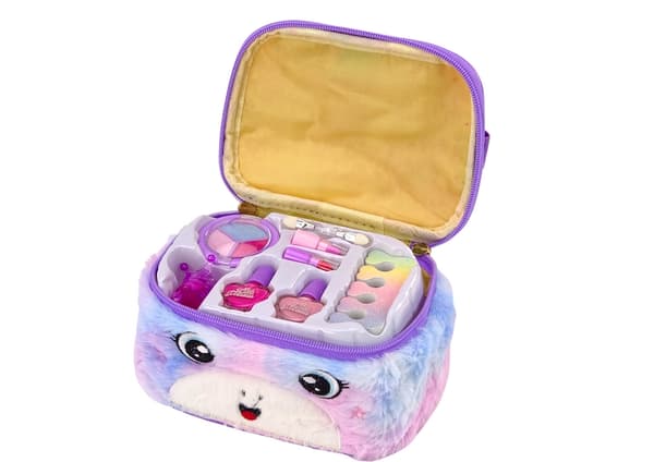 Makeup-sæt til børn 3+ i unicorn kosmetiktaske, 9 dele