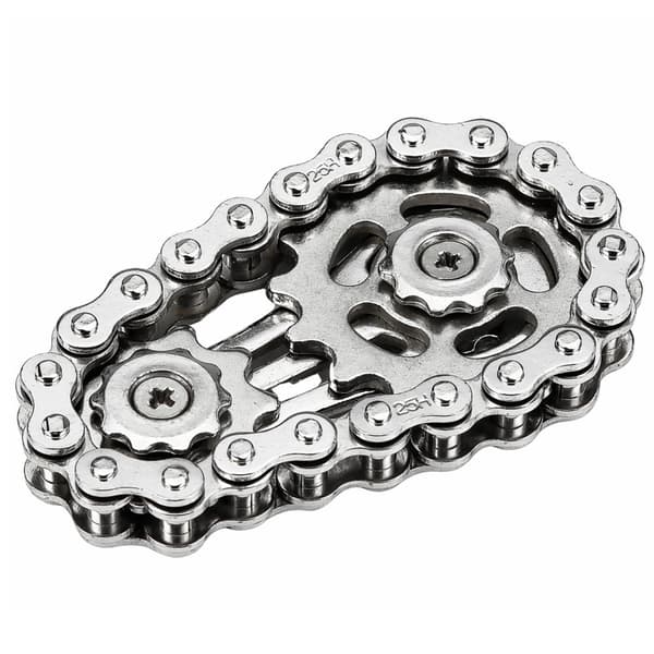 Kedja fidget spinner i rostfritt stål silver 6x4 cm