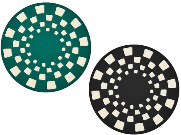 Silikonunderlägg värmetåligt 5x5 cm, 2-pack, svart/grön mix