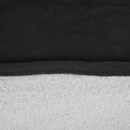 Oversize sweatshirt-tæppe med hætte og lomme flannel sort XXL