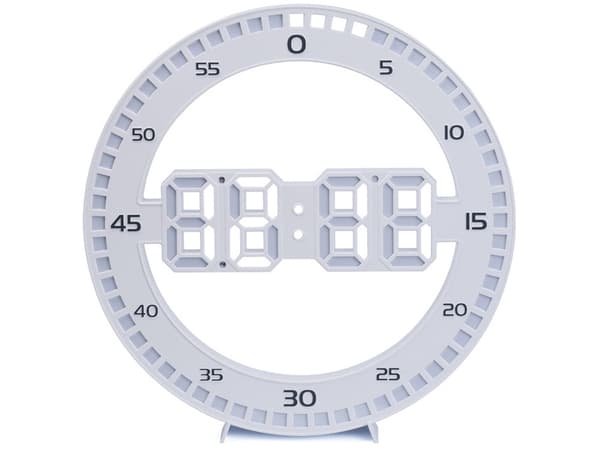LED vægur digital med termometer alarm hvid 33 x 2 cm USB