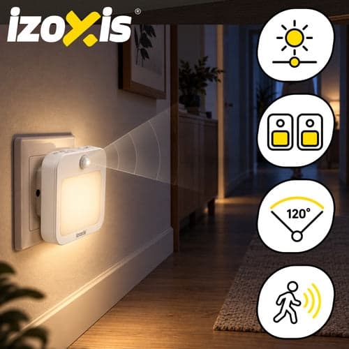 LED nattlampa med rörelse- och skymningssensor 2-pack 230V varmvit