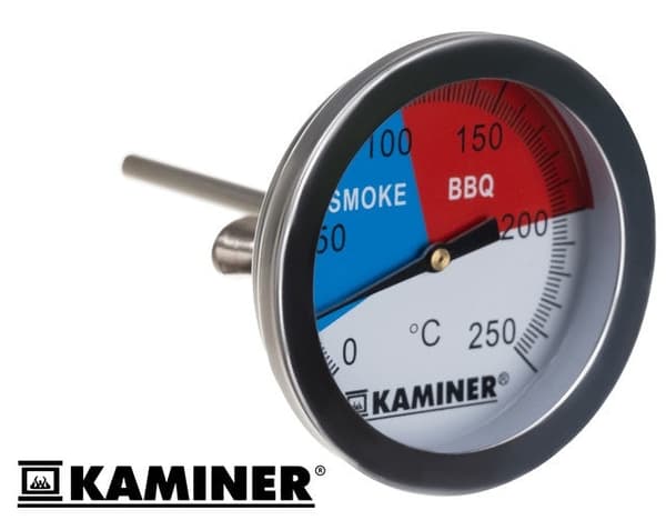 Grill- och röktermometer analog i rostfritt stål 0–250°C