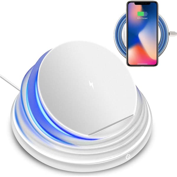 Trådløs Qi-oplader 10W foldbar USB-C hvid/grå (tilfældig farve)