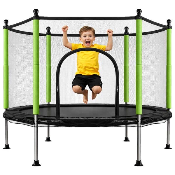 Trampolin til børn 140 cm med sikkerhedsnet, 10 bolde, 150 kg