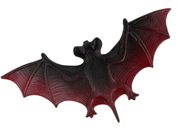 Halloween fladdermöss dekoration 4-pack gummi/plast brun-svart 10 cm