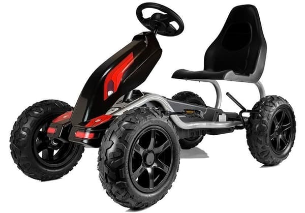 Gokart för barn 6+ år med pumpade svarta däck