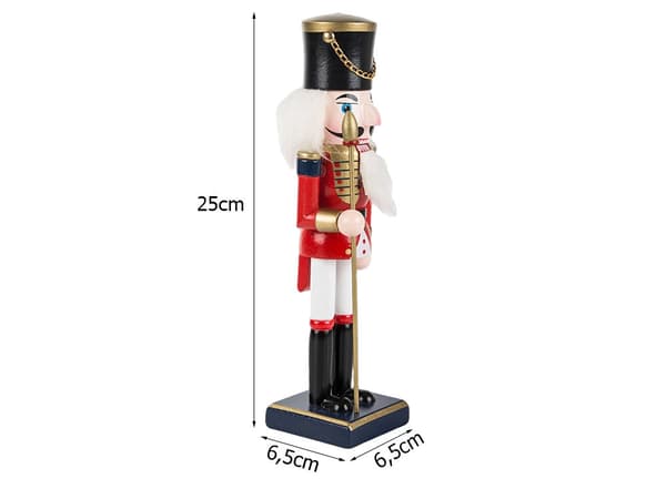 Jule-nøddeknækker soldat i træ 35 cm håndmalet