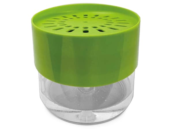 Sæbedispenser med opvaskesvamp 500 ml grøn plast 12x11 cm