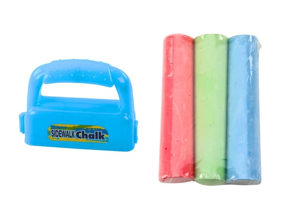Katuliidut kahvalla 3-pack sinisiä sävyjä, paksut liidut 10 cm