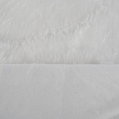 Julgransmatta vit lång lugg 150 cm diameter polyester